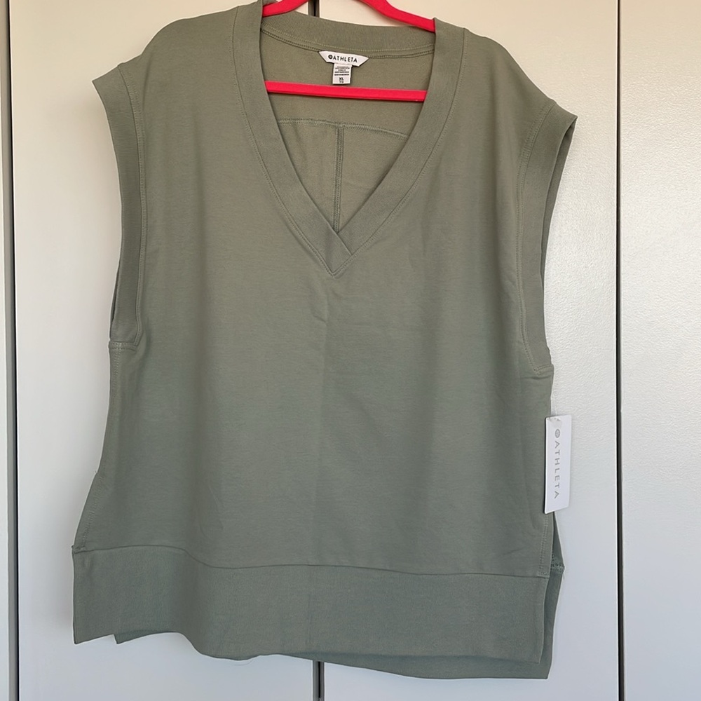 Athleta Retroterry V-Neck Sweatshirt.